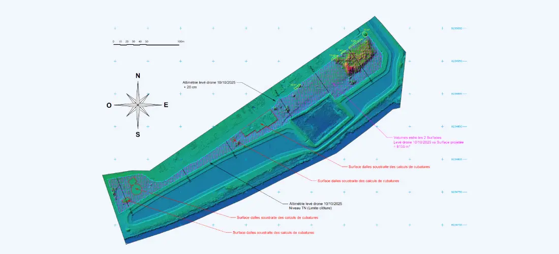 Plan photographique créé grâce à un relevé topographique par drone