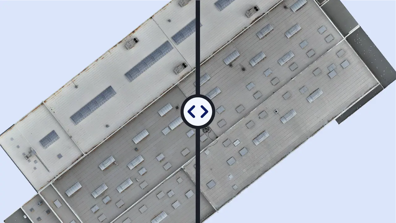 Superposition d'orthophotos comparatives pour suivre l'évolution d'un actif dans le temps
