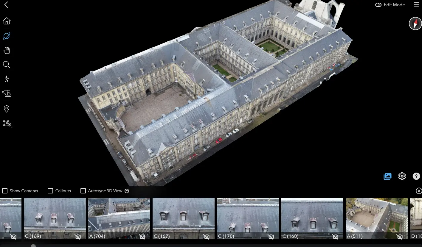 Modèle 3D consultable en ligne de monument patrimonial suite à une numérisation par drone
